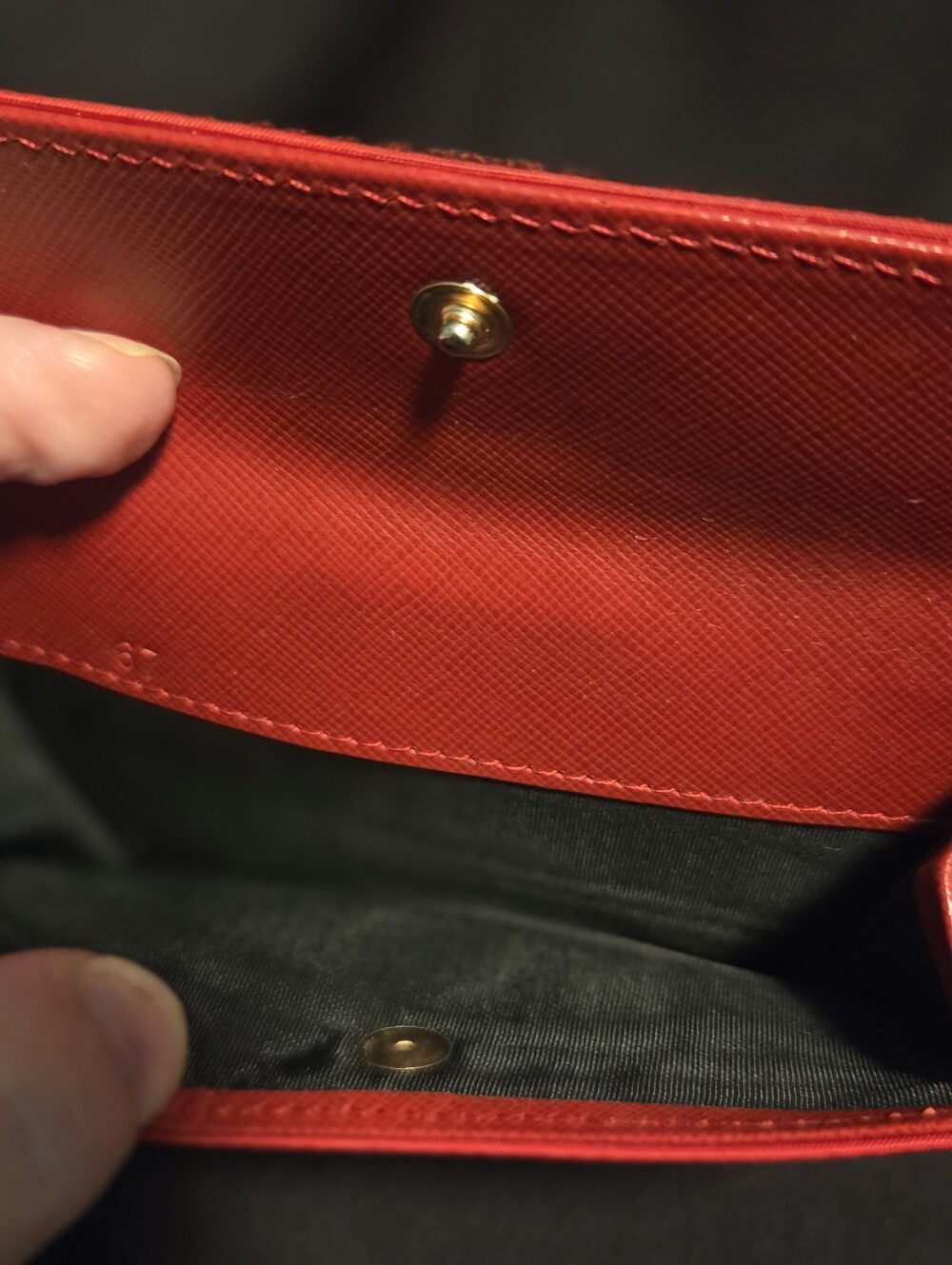 Prada Red Triangular Logo Compact Wallet - Picture 15 of 15